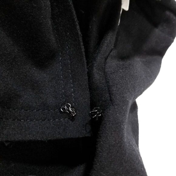 HELMUT LANG‎ 100% Sheepskin Leather Wool Draped Biker Jacket Luxury Small Black - Picture 10 of 12